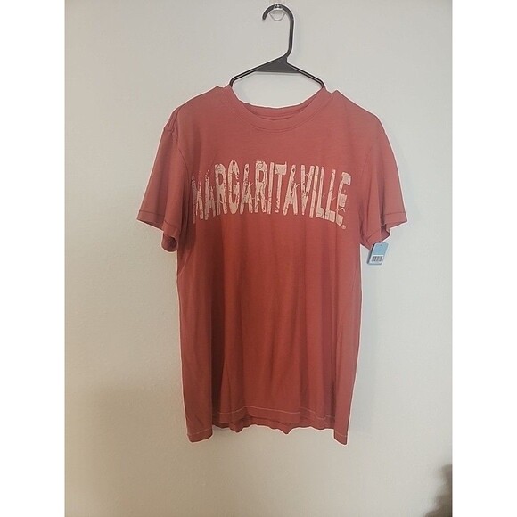Margaritaville Shirt Mens Size Medium Peach Orange Color Graphic Shirt - Picture 1 of 8